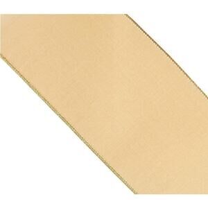 Ivory 4in Velvet Ribbon with Gold Backing 10yd The Ribbon Resource May Arts